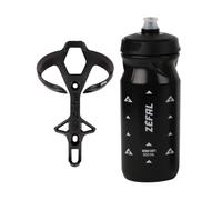 Zefal Pulse L2 Bottle Cage & Sense Soft 65 Bottle - Black | Ultra Lightweight Bottle & Bottle Cage Set