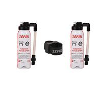 ZEFAL Repair Spray Bundle Pack - Instant Inflation Bicycle Tyre Puncture Quick Repair Spray - Presta and Schrader - 2 x 100 ml Bottles with Mounting Strap for Bike