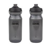 ZEFAL Sense Pro 65 Pack Smoked Black - Set of Two Bicycle Bottles - Lightweight and Waterproof Road and Mountain Bike Water Bottle - Made in France - 2 x 650 ml