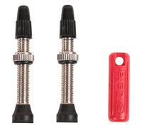 Zefal Tubeless Valves X2 45mm, Pair, Silver/Black