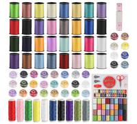 ZEFAN 74 Pieces Sewing Thread for Machine and Hand Sewing Thread Multicolour with Accessories