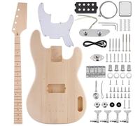 ZEFF DIY Electric Bass Guitar Kits, Basswood Body, Maple Neck and Fingerboard, Right, H Pickups, All Accessories Included