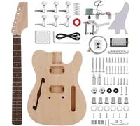 ZEFF DIY Electric Guitar Kit with Basswood Body,6 Strings Electric Guitar Kits W/Maple Neck, Rosewood Fretboard, S-S Pickups, All Accessories Included,Adjustable Bridge System