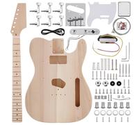 ZEFF DIY Electric Guitar Kit with Basswood Body,6 Strings Electric Guitar Kits W/Maple Neck, Rosewood Fretboard, H-H Pickups, All Accessories Included