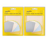 ZEFFFKA 2PACK Fabric Iron-on Patches Inside & Outside Strongest Glue 100% Cotton Blue Gray Beige Brown Repair Decorating Kit 12 Pieces Size 3" by 4-1/4" (7.5 cm x 10.5 cm)