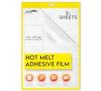 ZEFFFKA Hot Melt Adhesive Film Fabric Repair Iron-On Patch Hemming Decorating Clothing Fix Crafts Labeling Durable Washable Easy Application for Textiles Five Large Sheets for Multiple Uses
