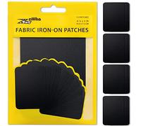 ZEFFFKA Premium Quality Fabric Iron-on Patches Inside & Outside Strongest Glue 100% Cotton Black Repair Decorating Kit 12 Pieces Size 3" by 4-1/4" (7.5 cm x 10.5 cm)