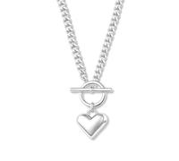 Zeffy Cute Heart Necklace 18k Gold/Silver Plated Tiny Heart Pendant Choker Necklaces Gold Love Heart Chain Necklace for Women Dainty Gold Jewelry Valentines Day Gifts for Women Girls Teen Girls, 17"+2