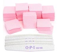 Zefphxs 600 Pcs Lint Free Wipes for Nails, Nail Wipes Pads with 5 Pcs Nail Files, Nail Art Acrylic Gel Remover Wipes, Lint Free Polish Pads for Nail, Eyelash, Nail Art