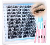 Zegaine Natural Lash Clusters Kit Manga Eyelash Clusters Clear Band Anime Cluster Eyelash Extensions Kit Individual Lashes Natural DIY Lash Extension Kit with Lash Bond&Seal, Tweezers 10-16MM 120Pcs