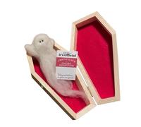 Zegaqae Adopt A Ghost, Cute Little Pocket Ghost With Coffin And Card, Halloween Plush Stuffed Doll, For Stories, Spooky Movies, Halloween Decoration Lovers
