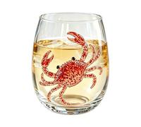 Zegaqae Artisanal Blue Ringed Octopus Glassware, 420ml 2D Clear Novelty | Sea Creature Drinking Glassware,Dolphin Crab Whale Jellyfish Shark Design, - For Ice Water, Juice, Milk, Coffee, Home