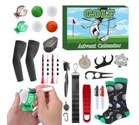 Zegaqae Christmas Calendar Advent,Countdown Calendar Christmas Golf Party Favor - 24-Days Collectible Tees Balls Markers - for Holiday Beginner Enthusiast Man Husband Father Lover Boyfriend Adults