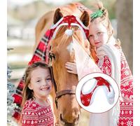 Zegaqae Christmas Hat for Horse | Christmas Costumes for Horses to Wear | with Snowflake Pattern Breathable for Holiday Winter Riding Photo Farm Festivals