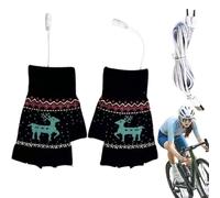 Zegaqae Fingerless Heated Gloves,USB Warming Mitten | Women Heating Writing Gloves - for Winter Camping Daily Commuting Office Cycling Outdoor Running Driving Writing