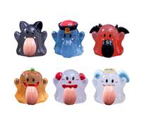 Zegaqae Ghost Figurine - Glow in The Dark Ghost Car Interior Decor - Funny Resin Figurine with Large Tongue Design for Halloween Indoor Outdoor Home Car