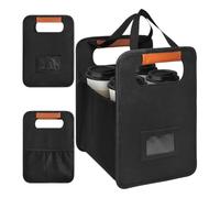 Zegaqae Portable Cup Holder | Foldable Coffee Cup Carrier - Reusable Beverage Rack 4- Tray with Adjustable Dividers for Car Sports Picnics Classroom Family Airplane Travel Outdoor Home Gatherings