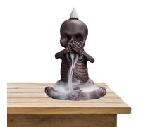 Zegaqae Skull Decor Incense Burner, Skull Backflow Cone Incense Holder Burner, Aromatherapy Waterfall Home Decor, Help Relax Mood, Create Comfortable Atmosphere