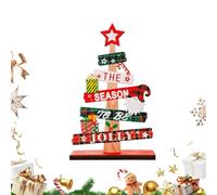 Zegaqae Table Top Christmas Tree Alphabet Shape,Small Tabletop Tree - Wooden Ornament Festive Decoration for Display Festival Home Party Desk Activities Table Gathering