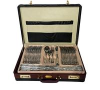 Zegg Cutlery Set for 12 People in Case 72-Piece Cutlery Set Silver