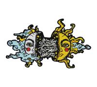Zegin Celestial Shattered Sun and Moon Patch Embroidered Applique Badge Iron On Sew On Emblem