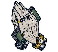 Zegin Pray for Dollar Money Patch Embroidered Applique Badge Iron On Sew On Emblem