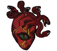Zegin Snake Heart with All Seeing Eye Patch Embroidered Applique Badge Iron On Sew On Emblem