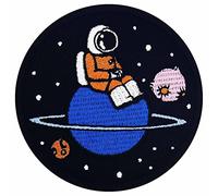 Zegin Spaceman Astronaut Lost in The Lonely Planet Patch Embroidered Applique Badge Iron On Sew On Emblem
