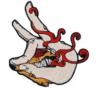 Zegin The Angry Finger Fox Patch Embroidered Applique Badge Iron On Sew On Emblem