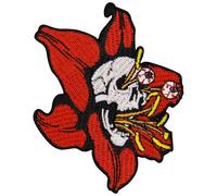 Zegin The Flower Skull Patch Embroidered Applique Badge Iron On Sew On Emblem