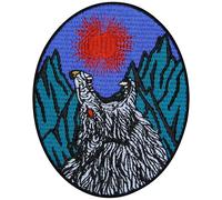 Zegin The Howling of Wolves Under The Full Moon Patch Embroidered Applique Badge Iron On Sew On Emblem