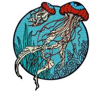 Zegin The Jellyfish in The Sea Patch Embroidered Applique Badge Iron On Sew On Emblem