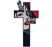Zegin The Smoking Woman Patch Embroidered Applique Badge Iron On Sew On Emblem