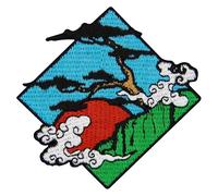Zegin The Welcoming Pine Beneath The Morning Sun Patch Embroidered Applique Badge Iron On Sew On Emblem