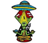 Zegin The Yoga Alien from UFO Patch Embroidered Applique Badge Iron On Sew On Emblem