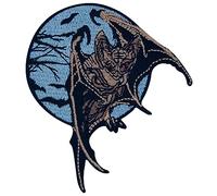 Zegin Vampire Bat in Dark Night Patch Embroidered Applique Badge Iron On Sew On Emblem