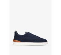 Zegna Denim Triple Stitch Contrast-sole Low-top Trainers Eur 40 / 6 Uk Men