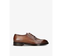 Zegna Mens Brown Torino Tonal-stitching Leather Derby Shoes Eur 44 / 10 Uk Men