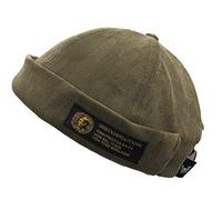 Zegoo Unisex Beanie Corduroy Docker Brimless Hat Rolled Cuff Harbour Hat - green - One size