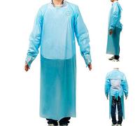 Zeguard 80pcs Disposable Aprons, Plastic Gowns with Sleeves, Blue Isolation Protective Gowns, Unisex Fluid Resistant Coverall