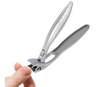 Zehennagelknipser Langer Griff - Edelstahl Schwarz Silber 9.6 cm Kompakt, Rutschfester Trimmer Gebogener Kopf, Robust Nagelzange Für Dicke Nägel, Präzise Pflegehilfen Zum | Ideal Lösung Für Senioren
