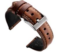 Zehior Leather Watch Bands Vintage Quick Release Replacement Top Grain Genuine Leather Watch Straps for Men Women 24mm, Brown