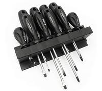 Zehn Tools 10 Piece Soft Grip Screwdriver Philips & Slotted in Wall Mounted Storage Rack