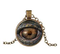 ZEIA3 Cool Dragon Evil Eye Necklace Monster Satan Devil's Eye Photo Glass Cabochon Gothic Necklaces Pendants Women Men Jewelry