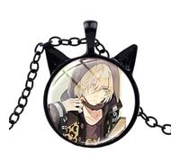 ZEIA3 Japanese Anime Necklace Yuri on Ice Victor Nikiforov Cartoon Figures Glass Dome Cat Ear Necklaces Pendants Boy Girl Jewelry Gift