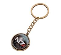 ZEIA3 Keychain Mass Effect Inspired N7 pendant Keychain vintage Glass Round silver Pendant bijouterie Jewelry, White, L