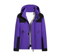 Zeiayuas 3 in 1 Jacket Women Fleece Ski Jacket Softshell Winter Waterproof Windproof Coat Full Zip Pockets Oversized Water Resistant Rain Jacket Detachable Inner Coat for Walking