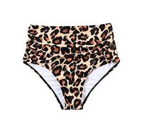 Zeiayuas Bikini Briefs for Women Sexy Leopard Print Bikini Bottoms High Waist Swimming Costume Bathing Suits Seamless Knickers Ladies Stretchy Panties Ice Silk Sexy Underwear Briefs Underpants Brown