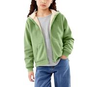 Zeiayuas Boys Girls Fleece Hoodie Jacket Unisex Kids Solid Full-Zip Sherpas Lined Sweatshirt Soft Warm Long Sleeve Zipped Coat for Children Thick Winter Outerwear Casual Fashion Hoodie