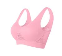 Zeiayuas Breathable Cool Liftup Air Bra Padded Bralettes for Women Non Wired Sports Sleep Bra Seamless Yoga Bras Removable Pads Plus Size Bras for Ladies Girls
